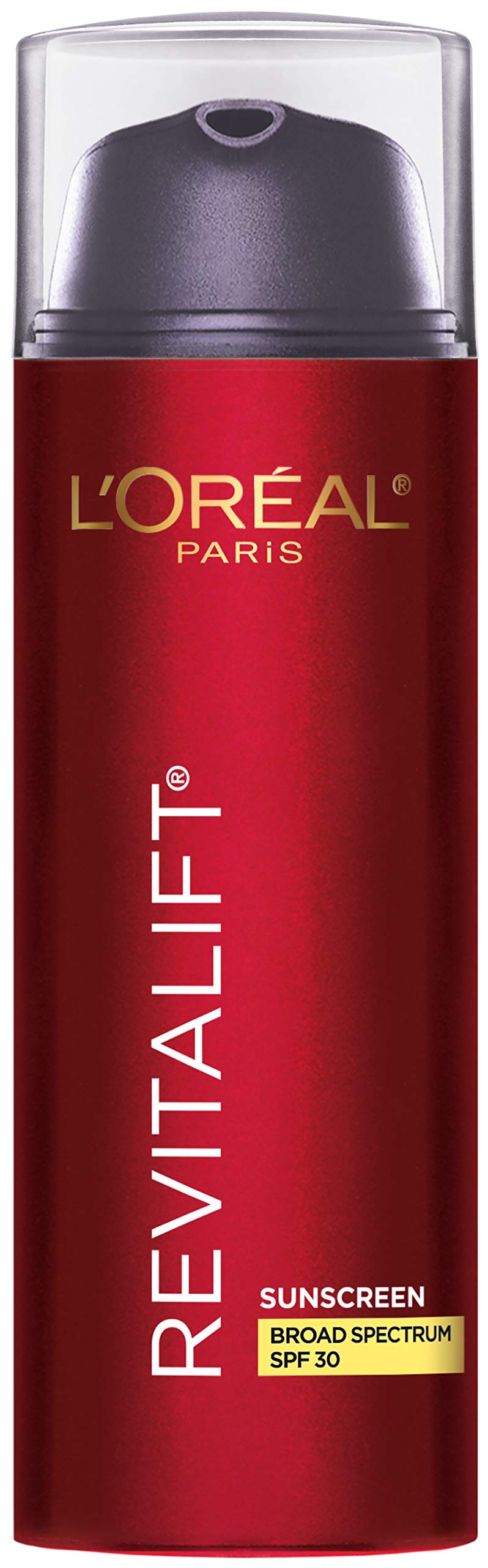 L'Oreal Paris Revitalift SPF30 bottle for daily anti-aging protection.