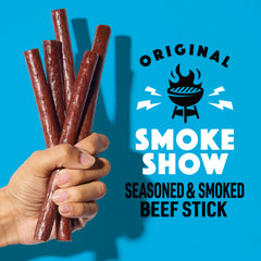 Lorissa's Kitchen Smoke Show sticks show the smoky processing for bold flavor.