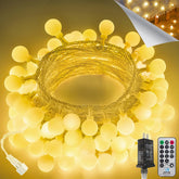 LORRYTE Connectable globe lights bulbs closeup emit warm indoor glow.
