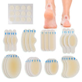 LotFancy blister bandages on the foot during application for on-the-go blister protection
