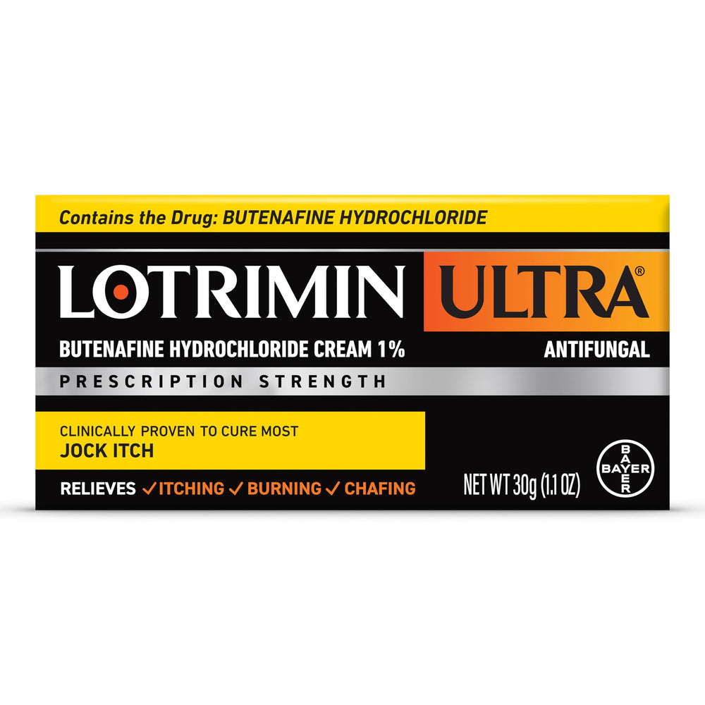 Lotrimin Ultra Jock Itch Cream tube shown for quick relief.
