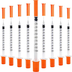 Lounert 120-pack U100 syringe with 1ml capacity and 30G needle for precise dosing.