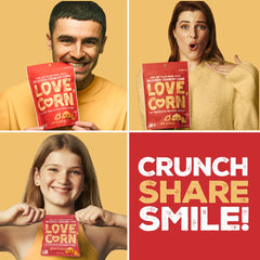 Love Corn Hot & Spicy family share pack conveys easy communal snacking.