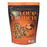 Love Crunch dark chocolate peanut butter granola 6-pack pouches; a crunchy, satisfying breakfast option.