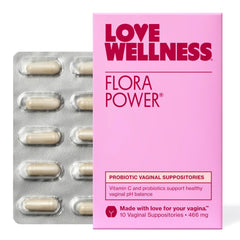 Love Wellness Flora Power suppositories pack for daily use and pH balance