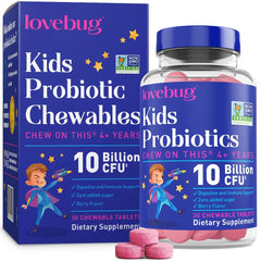 LOVEBUG Kids Probiotics berry flavor bottle for daily gut support