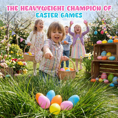 LovesTown plastic egg shakers in a child's hand demonstrating grip