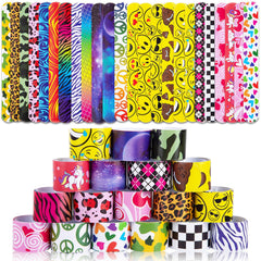 LovesTown slap bracelets 48-pack set for party favors and goody bags