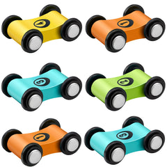 Lragvtbk wooden mini cars six-piece set for imaginative play and easy cleanup