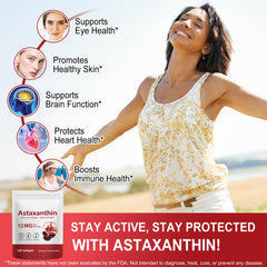 LTQXGT Astaxanthin non-GMO gluten-free label signals purity and compatibility.