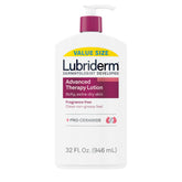 Lubriderm Advanced Therapy fragrance-free bottle 32oz demonstrates long-lasting hydration