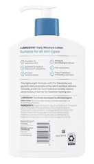 Lubriderm Daily Moisture hand application scene showing a smooth, non-greasy finish.