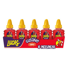 Lucas Chamoy hot liquid candy gusano pack 10 – bold flavor for on-the-go snacking