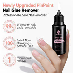 Luckyfairy Pinpoint Nail Remover applying with precision tip on nails for accuracy