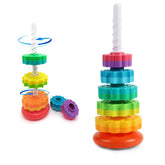 LUCKFUTURE spinning-stacking toy disks array for engaging color recognition and fine motor play
