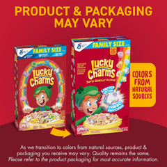 Lucky Charms marshmallow shapes like hearts and stars for kid-friendly fun.