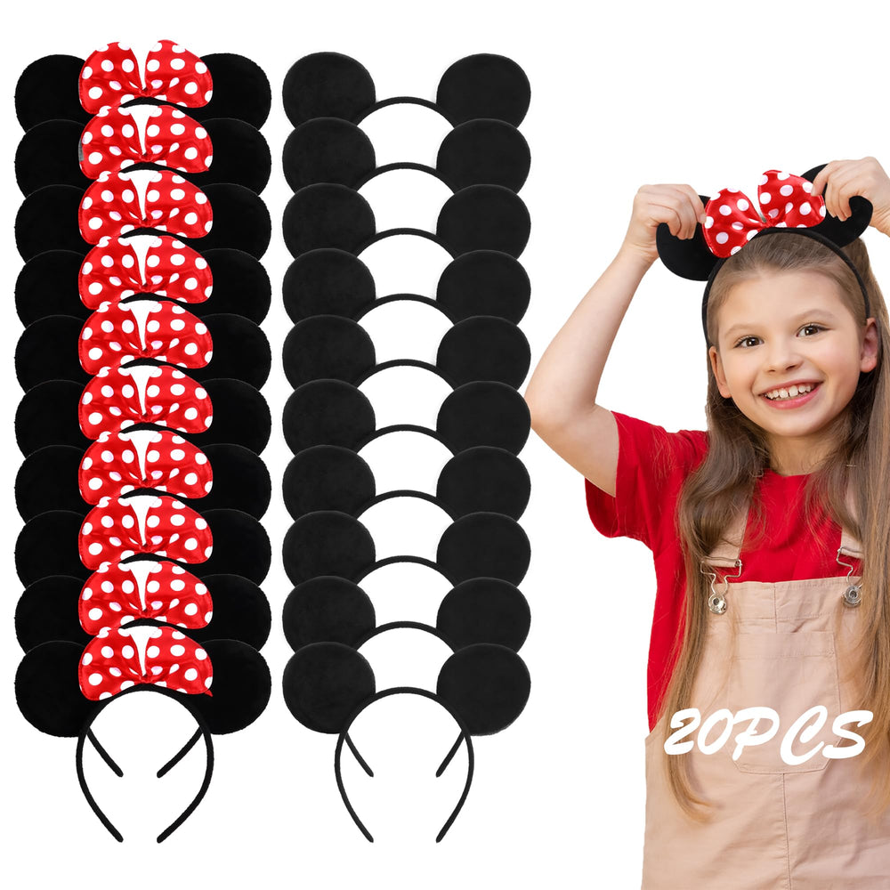 Lucky Will mouse ears headband with black ears for playful party styling.