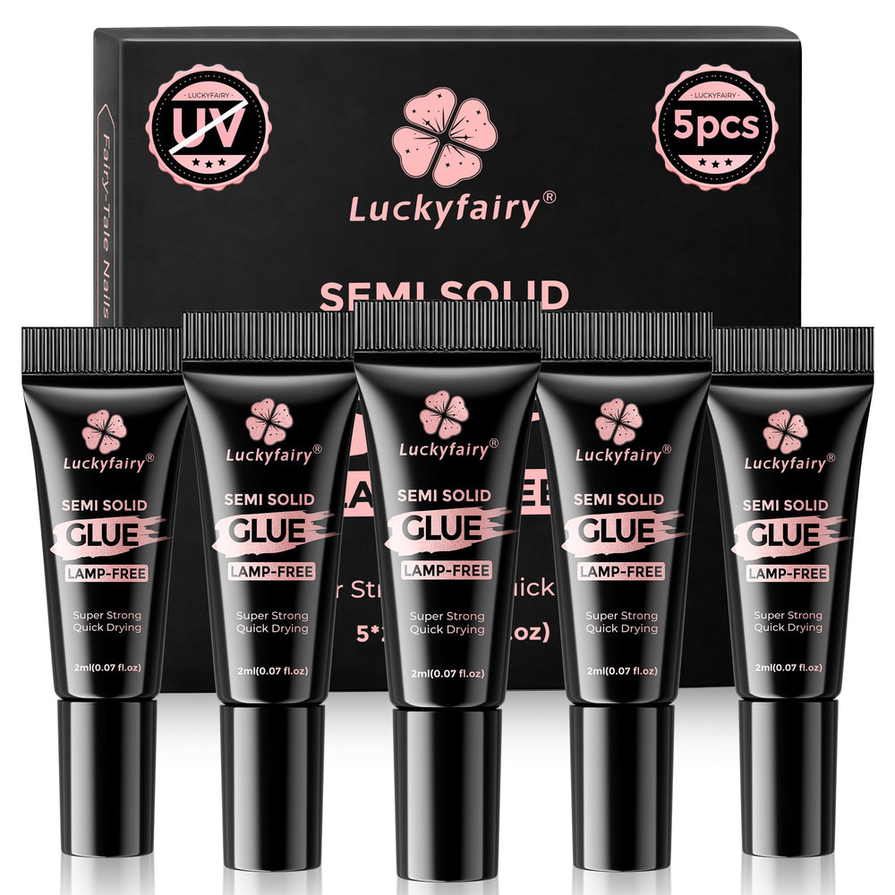 Luckyfairy precision mini-tubes nail glue for precise, mess-free applications.