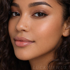 LuckyJewus dainty gold nose hoop 7mm worn for subtle daily style.