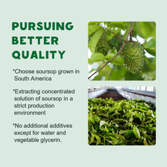 LUCNVEM Soursop Liquid Drops close-up of clear extract for easy absorption