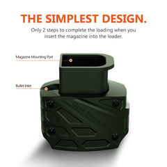 Ludex speed loader shows insert magazine step improving reload efficiency.