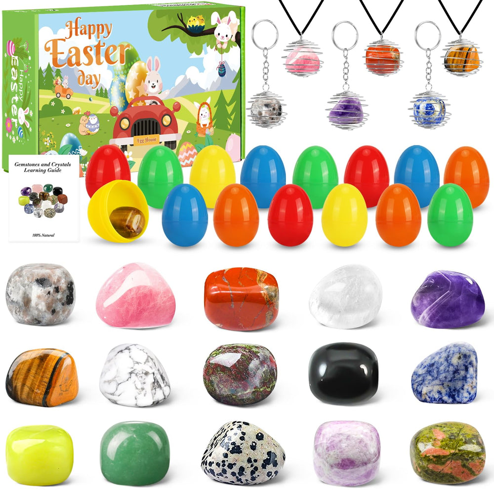 Ludmila gemstone crystal Easter eggs display sparkling treasures for an exciting egg hunt.