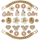 Lugailly butterfly glitter rhinestone shoe charms add sparkle to sandals.