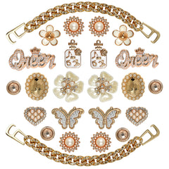 Lugailly butterfly glitter rhinestone shoe charms add sparkle to sandals.