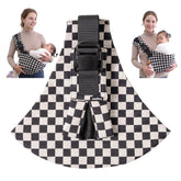 Lujifo Baby Sling Carrier Ebony Check full view for hands-free mobility.