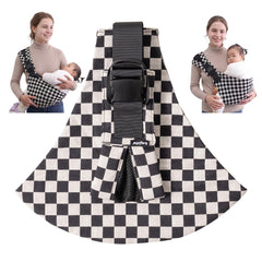 Lujifo Baby Sling Carrier Ebony Check full view for hands-free mobility.