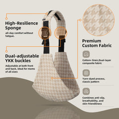 Lujifo cotton-linen blend sling provides breathable comfort for daily wear.