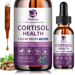 Lukaree Cortisol Drops blueberry bottle showing blueberry flavor for daily balance