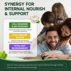 Lukaree Soursop ingredients with sea moss highlight mineral synergy.