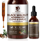 Lukaree wormwood black walnut tincture bottle with potent drops for digestion.