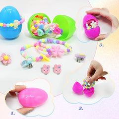 LUKBERA Easter eggs jewelry earrings in multiple colors that double as hair clips.