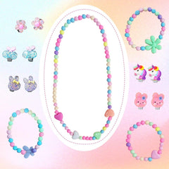 LUKBERA Easter eggs jewelry necklaces sparkling with colorful beads for creative outfits.