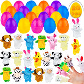 LUKBERA Easter eggs with finger puppets set for interactive play