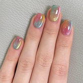Lukmexor short press-on nails square glitter set, 24 pieces for a quick manicure.