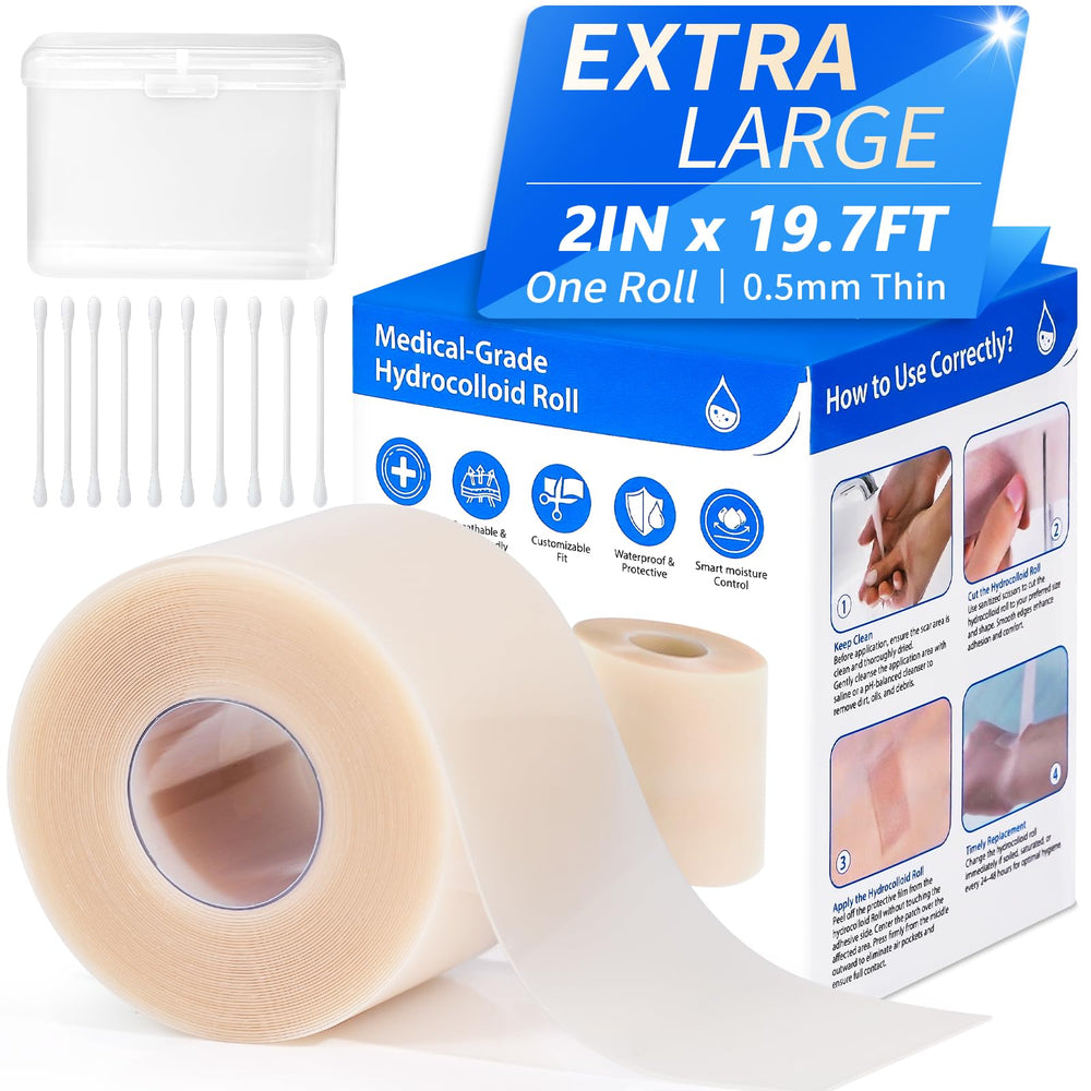 LukToMao hydrocolloid roll cut-to-size application for precise wound coverage.