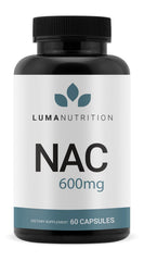 Luma NAC 600 mg capsules bottle for daily antioxidant support.