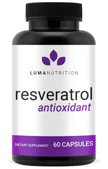 Luma Nutrition Resveratrol 600mg bottle showing high-purity antioxidant support.