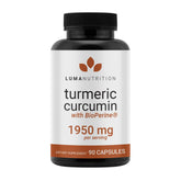 Luma Nutrition turmeric curcumin bottle highlighting high potency for daily support.