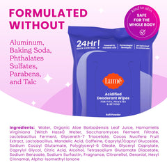 Lume wipes for undercarriage use providing all-over odor protection.