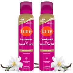 Lume Deodorant Plus Sweat Control invisible spray for all-day odor protection.