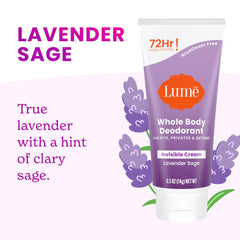 Lume Lavender Sage scent visual highlights calming aroma for everyday use.