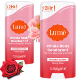 Lume Peony Rose cream-stick packaging shown for easy daily use