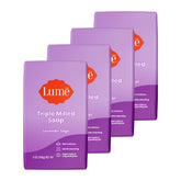 Lume Lavender Sage soap bar close-up showing rich lather for daily cleansing