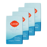 Lume triple milled bar soap close-up shows rich moisture for silky skin.