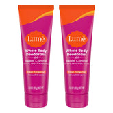 Lume Whole Body Deodorant Clean Tangerine tube label for long-lasting odor control.