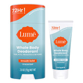 Lume invisible cream tube mini displaying long-lasting odor control for all-day confidence